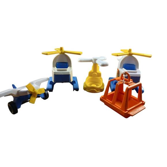 Fisher-Price Vintage Aviation Lot / Hélicos & Avions 1978-1998 + 5 Figures - Picture 3 of 6